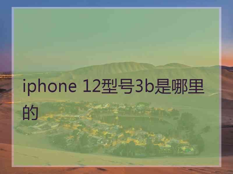 iphone 12型号3b是哪里的