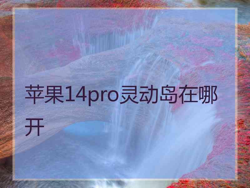 苹果14pro灵动岛在哪开