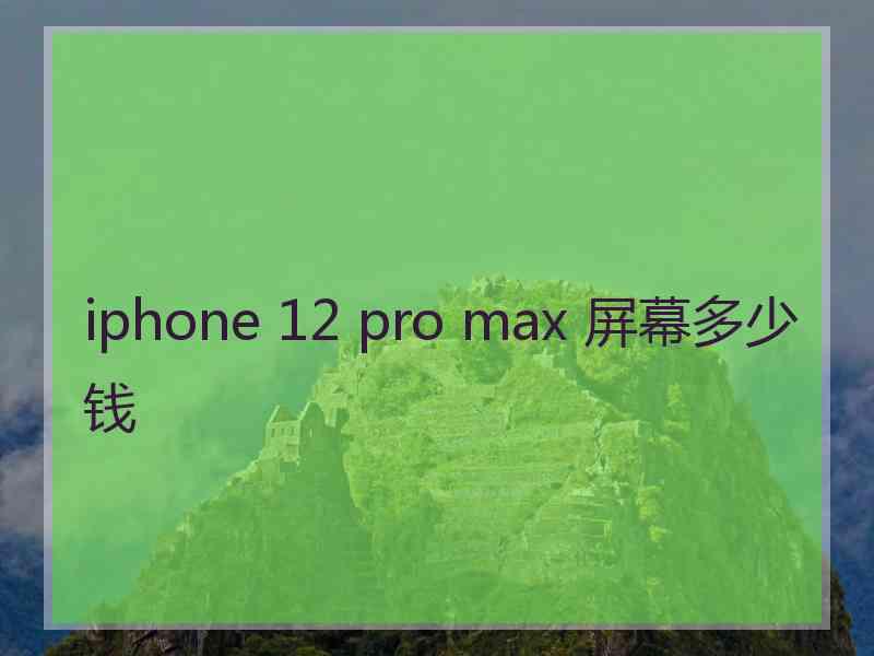 iphone 12 pro max 屏幕多少钱