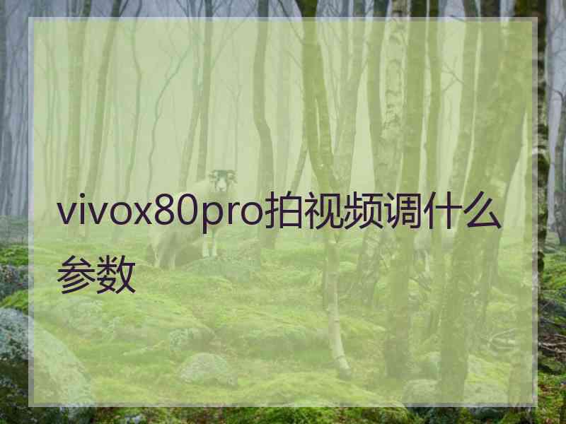 vivox80pro拍视频调什么参数