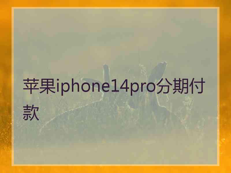 苹果iphone14pro分期付款