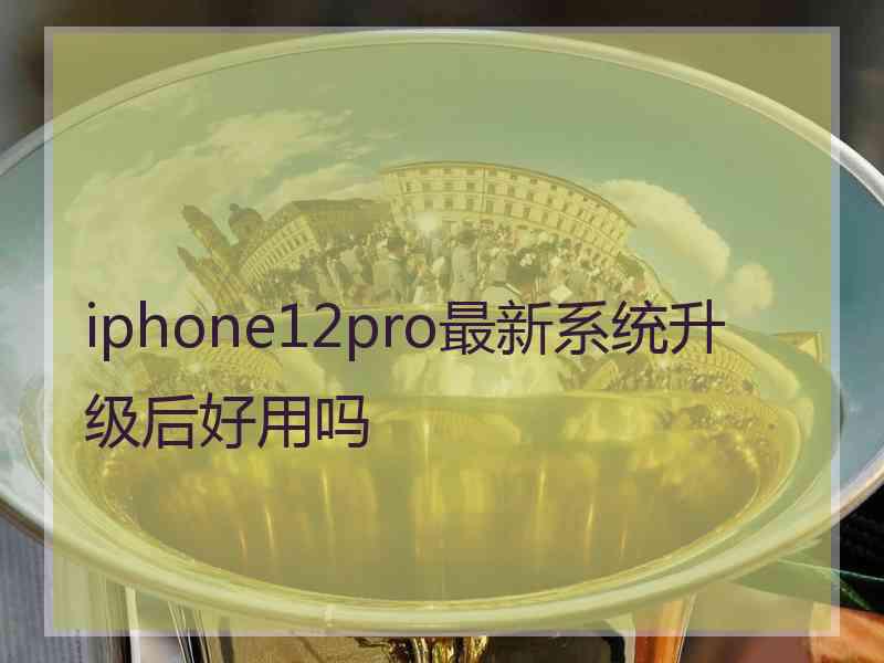 iphone12pro最新系统升级后好用吗