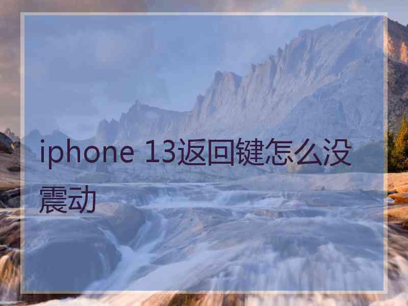 iphone 13返回键怎么没震动