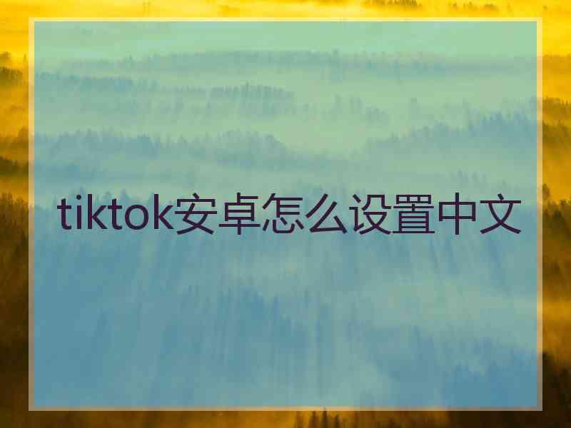 tiktok安卓怎么设置中文