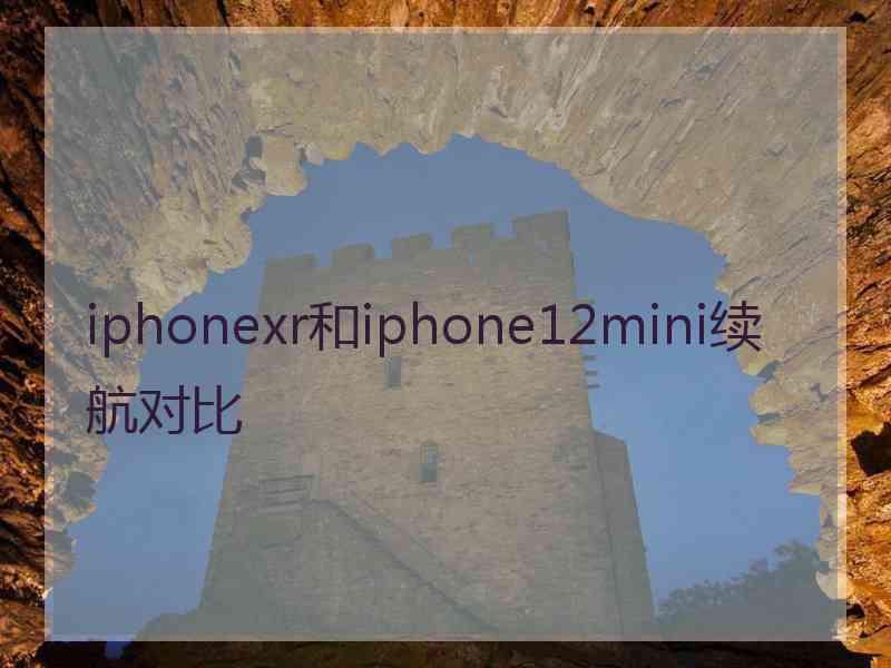 iphonexr和iphone12mini续航对比