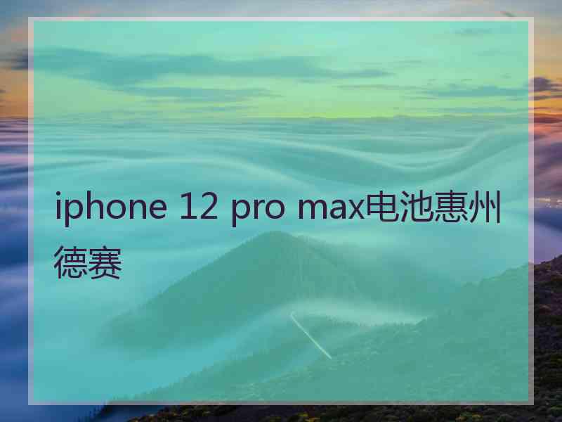 iphone 12 pro max电池惠州德赛