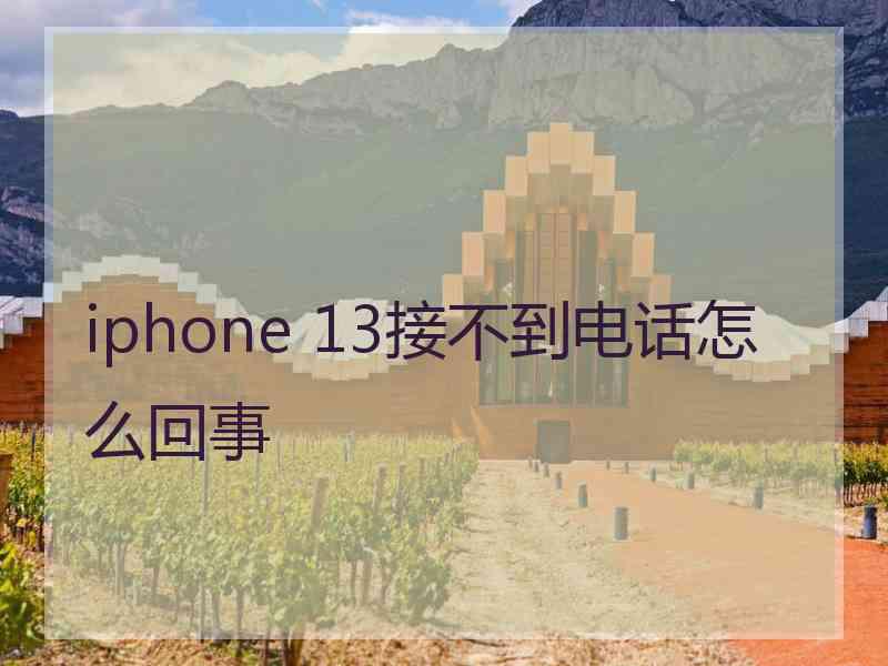 iphone 13接不到电话怎么回事