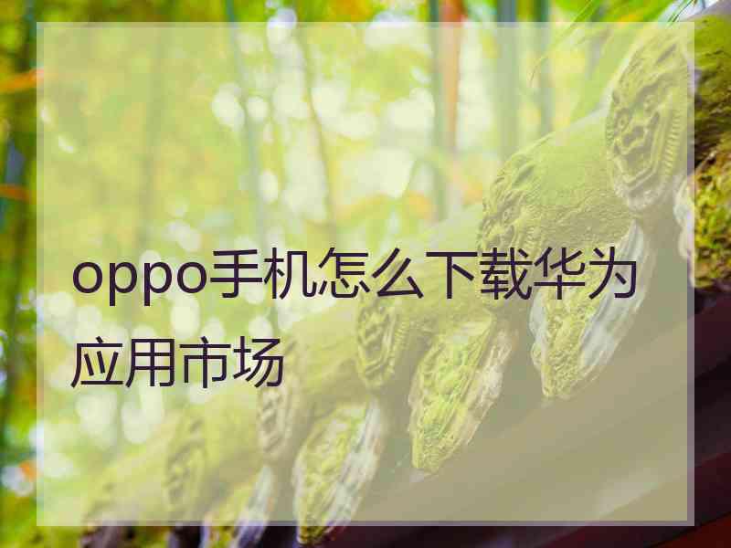 oppo手机怎么下载华为应用市场