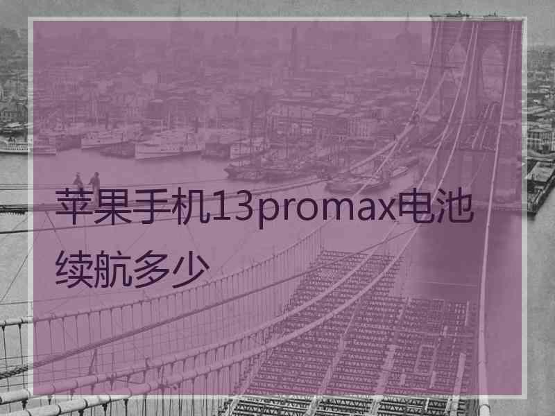 苹果手机13promax电池续航多少