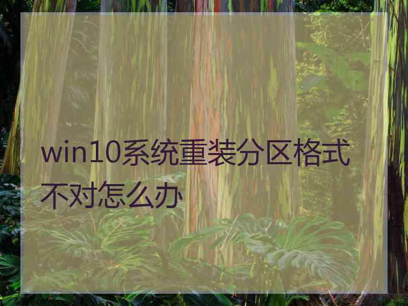 win10系统重装分区格式不对怎么办