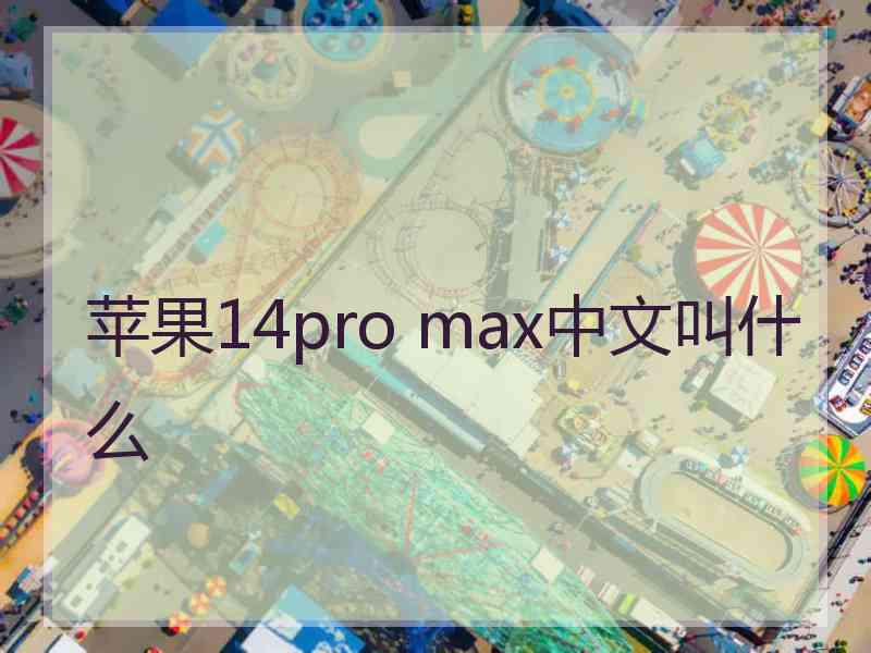 苹果14pro max中文叫什么