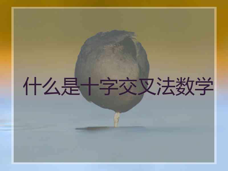 什么是十字交叉法数学