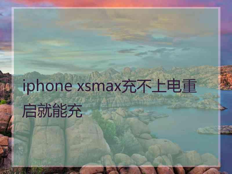 iphone xsmax充不上电重启就能充