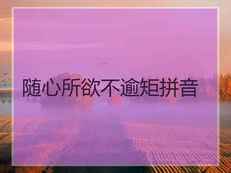 随心所欲不逾矩拼音