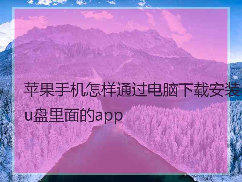 苹果手机怎样通过电脑下载安装u盘里面的app