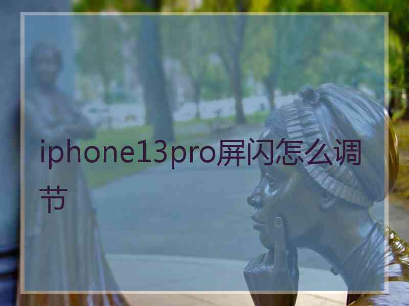 iphone13pro屏闪怎么调节