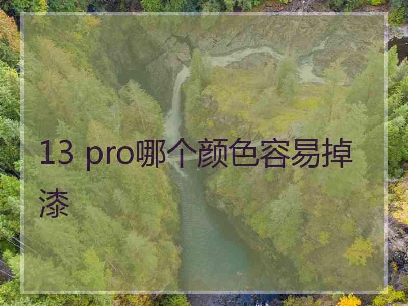 13 pro哪个颜色容易掉漆