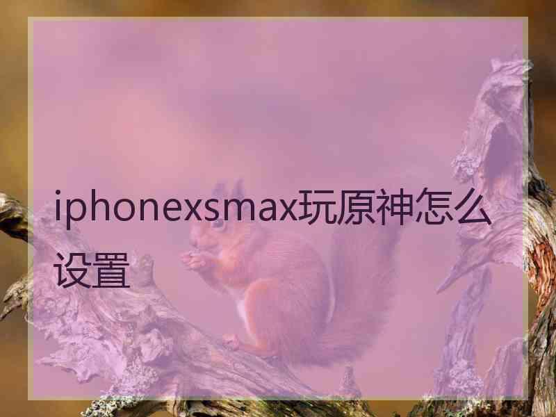 iphonexsmax玩原神怎么设置