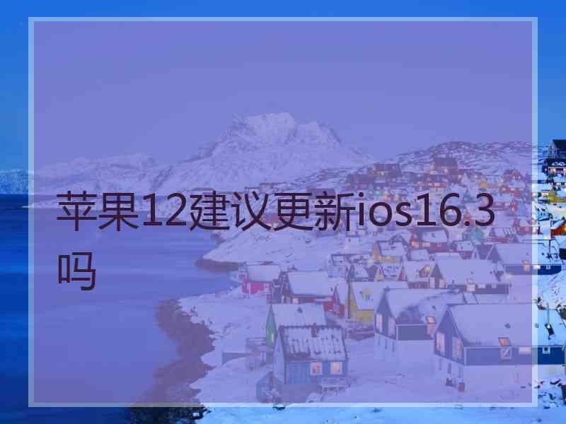 苹果12建议更新ios16.3吗