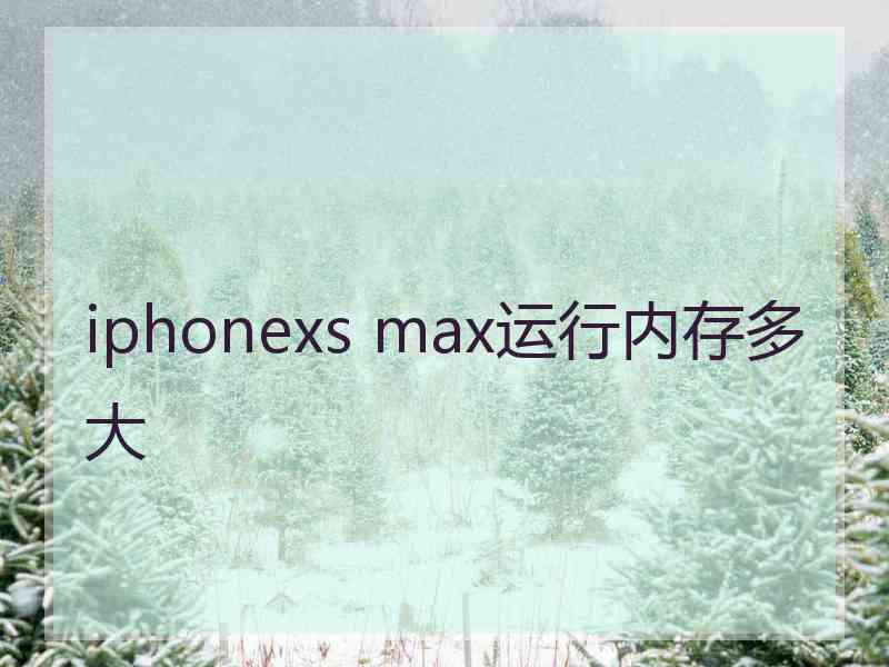 iphonexs max运行内存多大