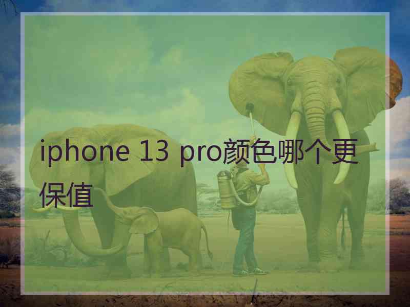 iphone 13 pro颜色哪个更保值