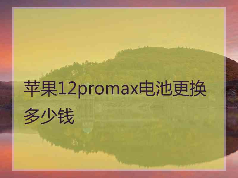 苹果12promax电池更换多少钱