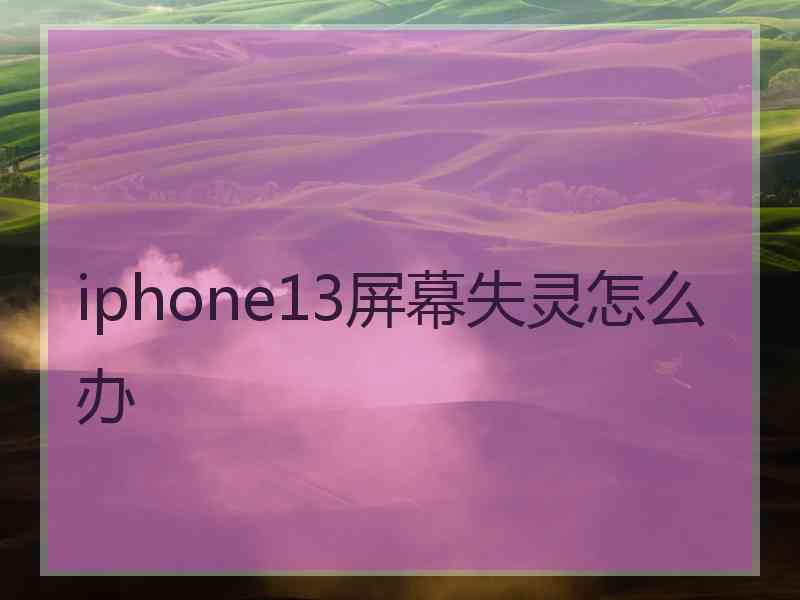 iphone13屏幕失灵怎么办