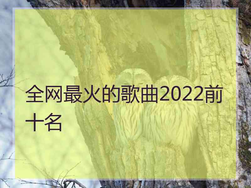 全网最火的歌曲2022前十名