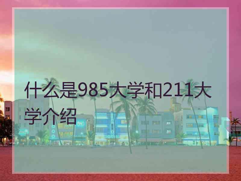 什么是985大学和211大学介绍