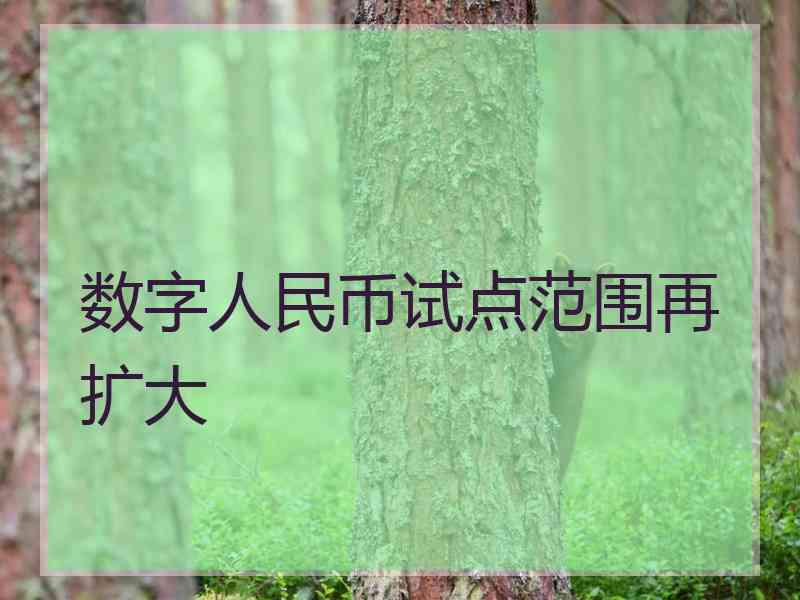 数字人民币试点范围再扩大