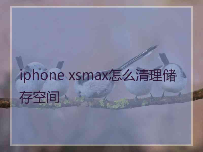 iphone xsmax怎么清理储存空间