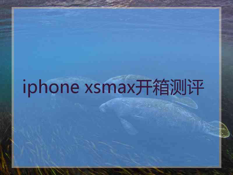 iphone xsmax开箱测评