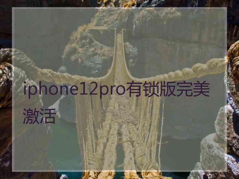 iphone12pro有锁版完美激活