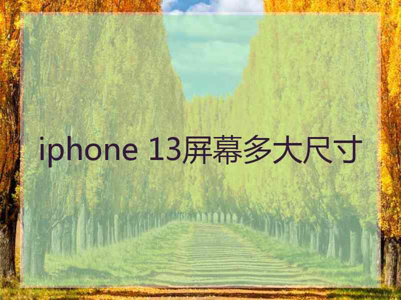 iphone 13屏幕多大尺寸