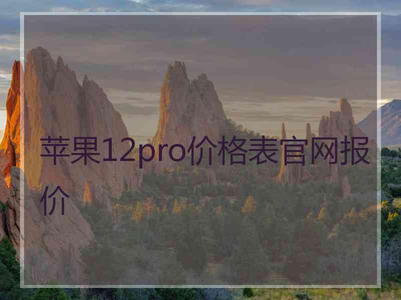 苹果12pro价格表官网报价