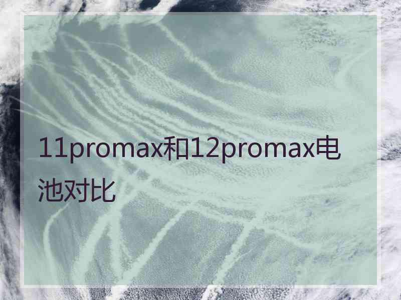 11promax和12promax电池对比