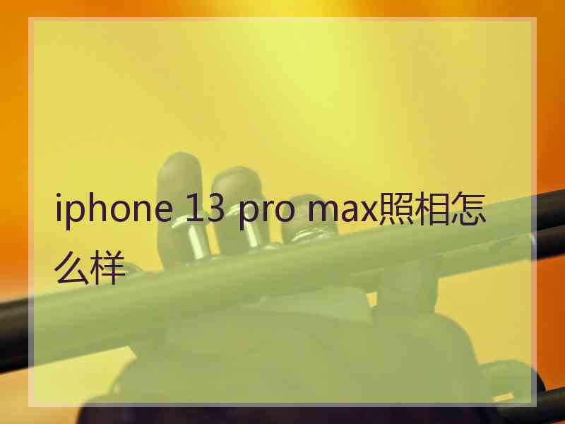 iphone 13 pro max照相怎么样