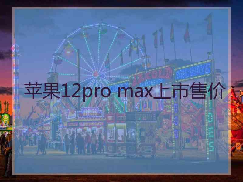 苹果12pro max上市售价