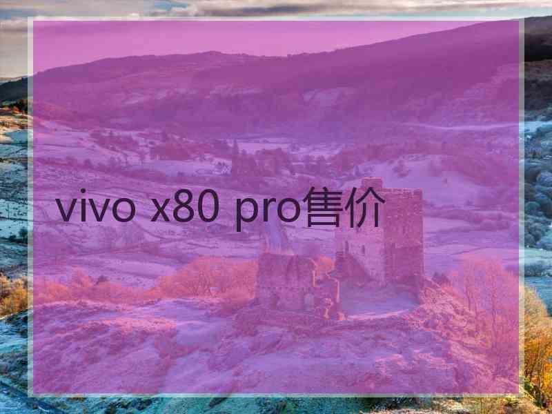 vivo x80 pro售价