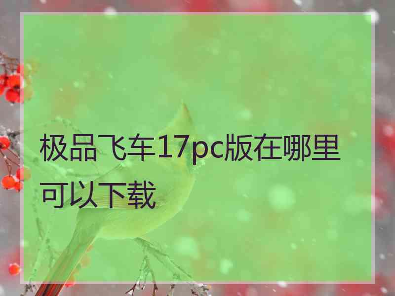 极品飞车17pc版在哪里可以下载