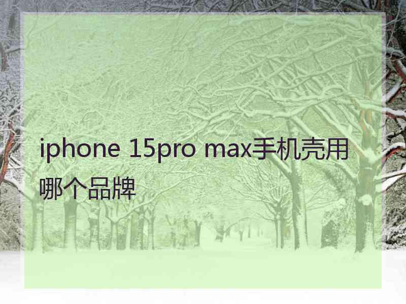 iphone 15pro max手机壳用哪个品牌