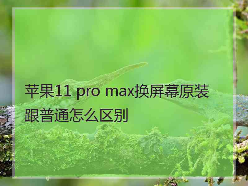 苹果11 pro max换屏幕原装跟普通怎么区别