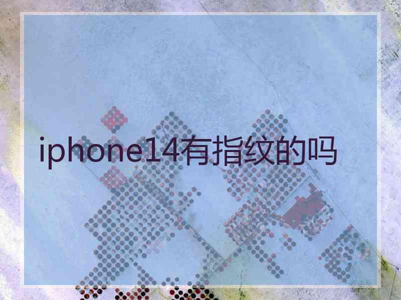 iphone14有指纹的吗