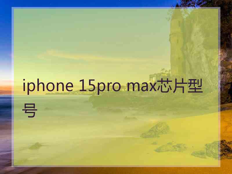 iphone 15pro max芯片型号