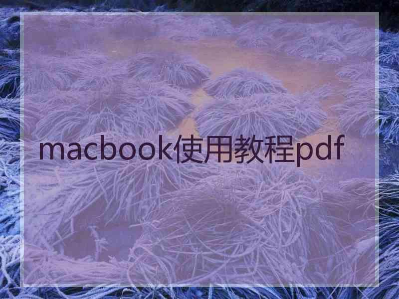 macbook使用教程pdf