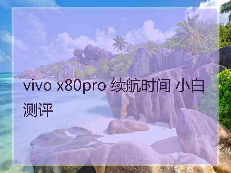 vivo x80pro 续航时间 小白测评