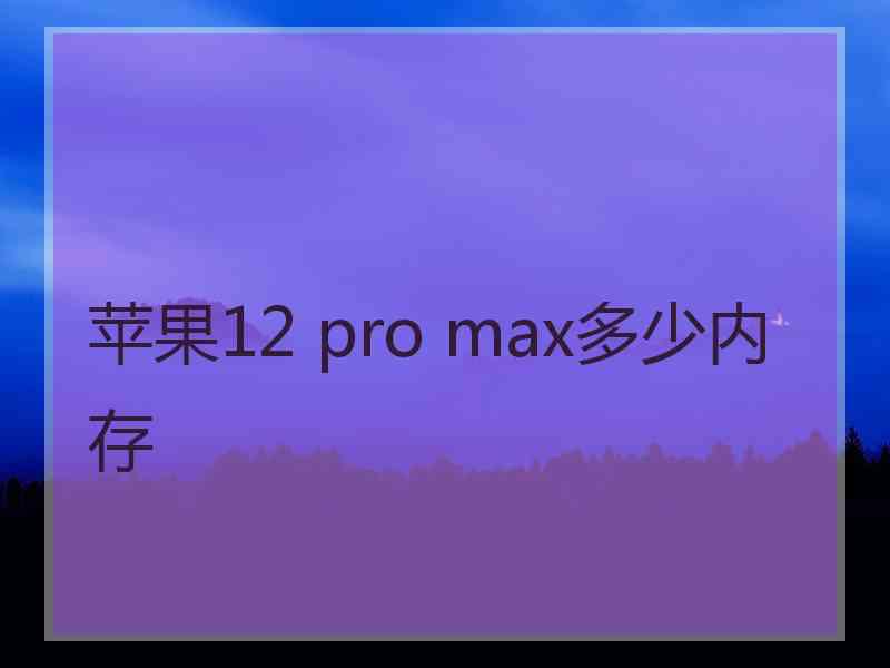 苹果12 pro max多少内存