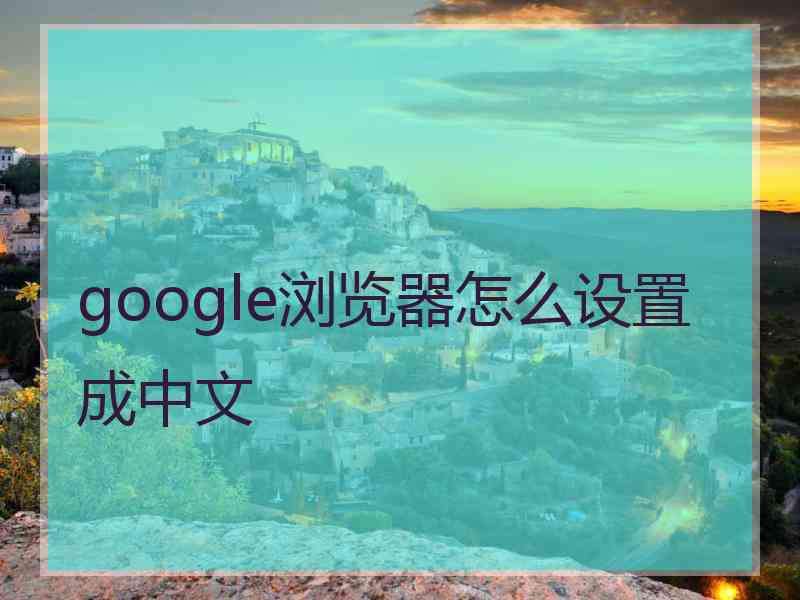 google浏览器怎么设置成中文