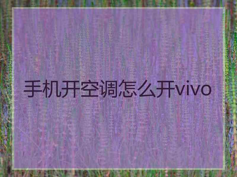 手机开空调怎么开vivo