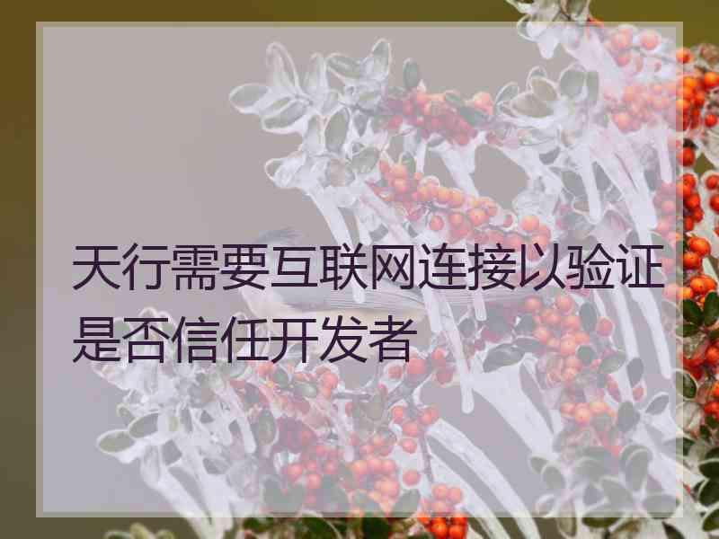 天行需要互联网连接以验证是否信任开发者